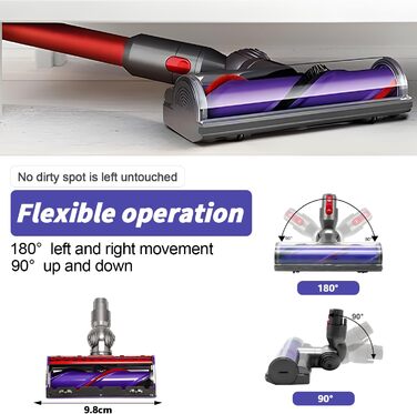 Насадка-турбощітка для пилососів Dyson V7 V8 V15 SV10 SV11 SV14 - LHYNEE, сумісна з оригінальною