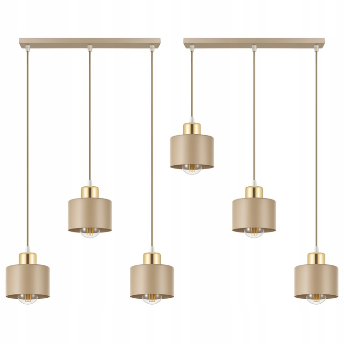 Підвісна люстра LEDLUX бежевий + золото, 3 точки освітлення, цоколь E27
