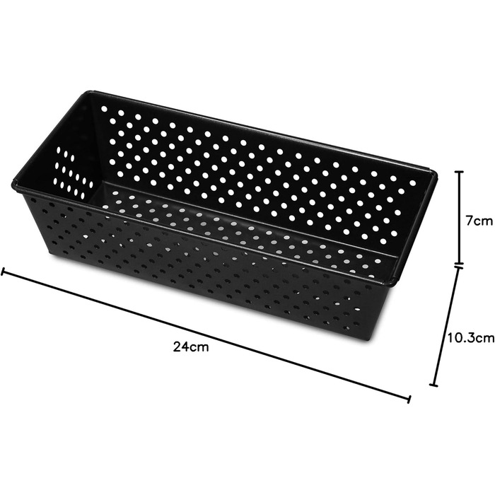 Форма для випікання хліба Guardini Gardenia, перфорована, 25x11 см, сталь з антипригарним покриттям, чорна