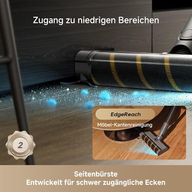 Бездротовий пилосос Dreame, 190AW, 90 хв роботи, датчик бруду, LED-дисплей, синій LED, без заплутування, для дому, шерсть тварин, килими (R30)