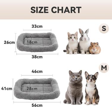 М'яке ліжко для котів та собак Namsan, плюшеве, теплий килимок, 45x60 см, сірий