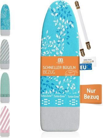 Чохол для прасувальної дошки для парогенератора (розмір L) | Універсальний до 140x50 см | Чохол для прасувальної дошки для швидкого та легкого прасування | Виготовлено в ЄС | Підходить для парогенераторів | Синій Lugano (Синій) L