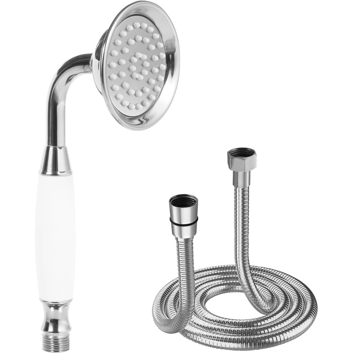 Delnet Classic High-Pressure Shower Head, Chrome, Traditional Telephone Style, Hand Shower and 1.5m Hose