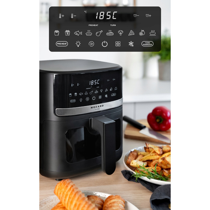 Аерофритюрниця Mozano 5л, потужна безнамастильна фритюрниця 1500 Вт