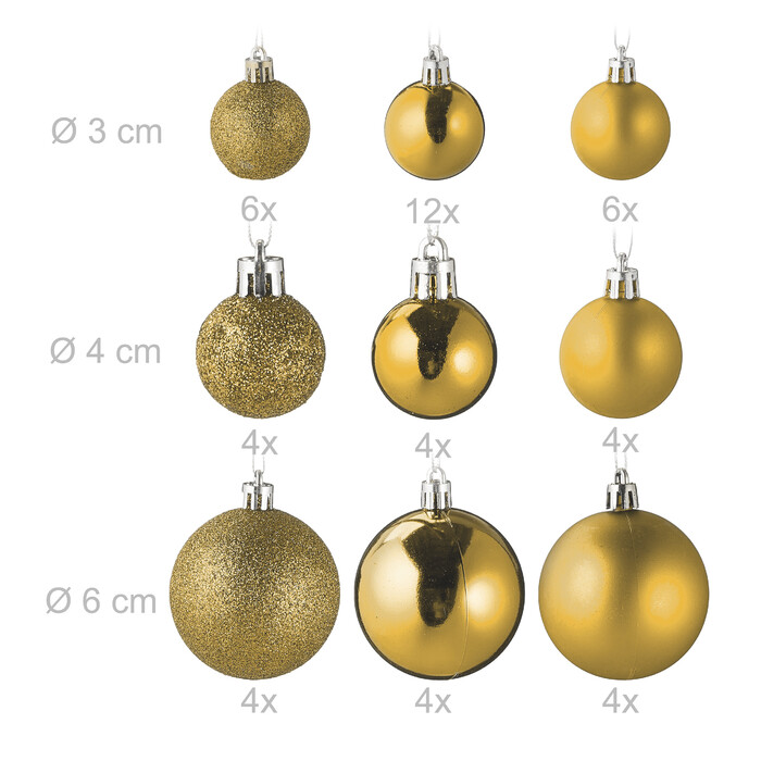 Relaxdays Set of 100 Christmas Baubles
