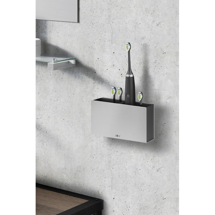 ZACK Potes Toothbrush Holder 16.5x6x9.6cm Matt Chrome