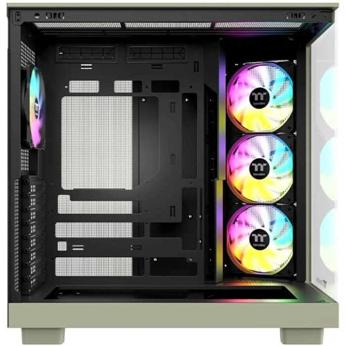 Корпус Thermaltake TG ARGB ATX Mid-Tower View 380 XL Wood (Matcha Green) з 4 вентиляторами ARGB, USB-C, підтримка радіатора 360mm