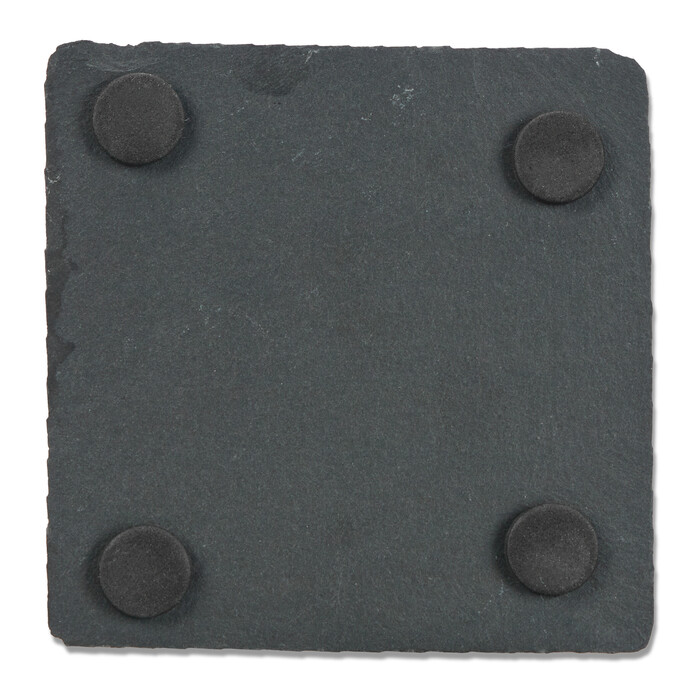 Relaxdays Set of 10 Slate Coasters, 10x10 cm