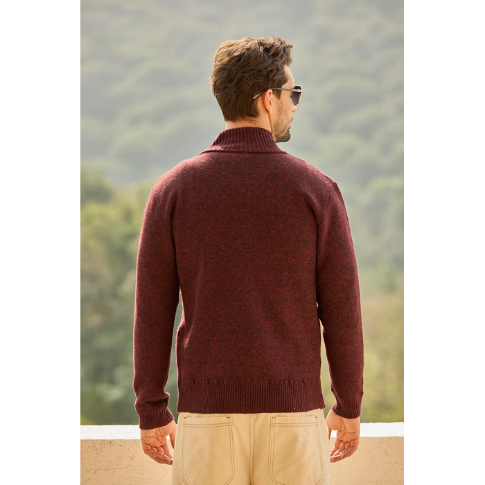 Чоловіча флісова куртка Les Umes з коміром-стійкою, Regular Fit (Бордовий, 3XL)