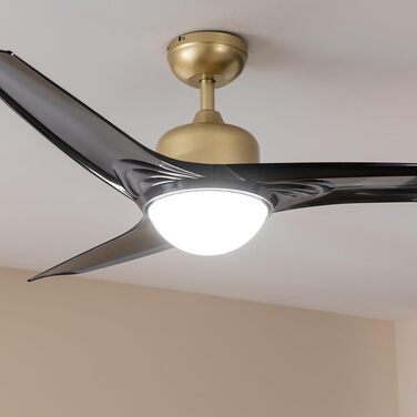 Стельовий вентилятор Cecotec EnergySilence Aero 470 106 см з пультом, 3 швидкості, чорний + функція зворотнього обертання (132 см, золотисто-чорний)