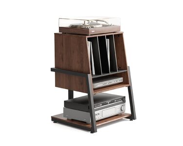 FITUEYES Полиця для програвача вінілу Eiffel Braun - компактна Hi-Fi тумба для платівок