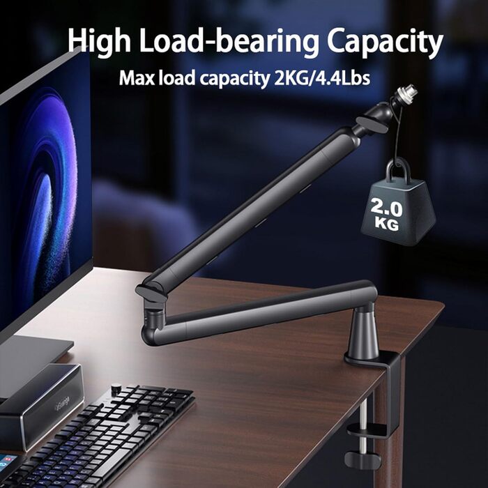 Кріплення для мікрофона з низьким профілем та каналами для кабелів – для Blue Yeti, Snowball iCE, HyperX QuadCast, Elgato Wave та інших