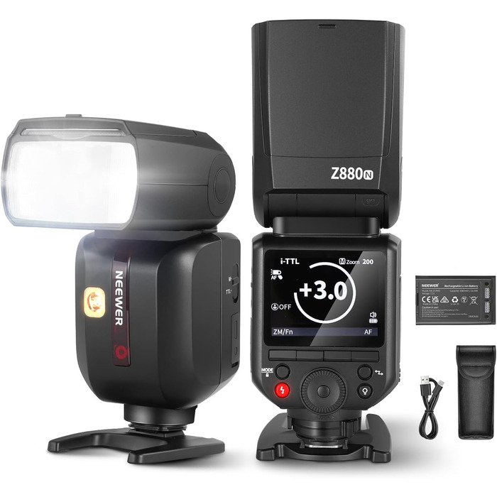 NEEWER Z880-C: Швидкісна спалахувачка Speedlite для Canon/Nikon з моделювальним світлом, TTL/M, HSS 1/8000s, 7.2V/3000mAh, 600 потужність