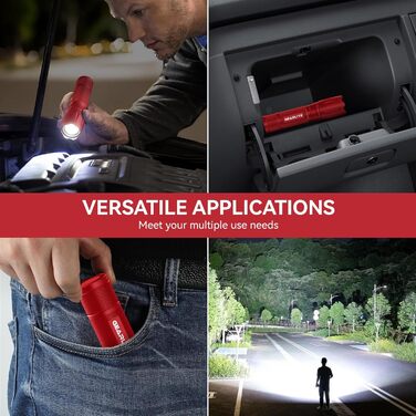 LED ліхтарик Gearlite 2 шт. 2000 люмен, 5 режимів, водонепроникний IP65, для кемпінгу, туризму, дітей, надзвичайних ситуацій (червоний)