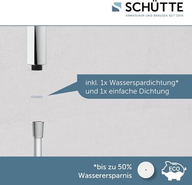 SCHÜTTE Handshower SAMOA RAIN | Jet Stream Technology | Showerhead with over 300 nozzles | 3 adjustable spray patterns | Anti-limescale showerhead for the shower | White (Chrome)