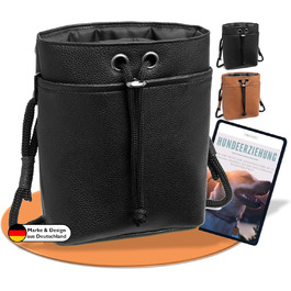 Pawz&Pawz Лекарлики для собак | Стильний набір для годування, дресирування та вигулу | Практичний, міцний ласощівник + диспенсер для відходів | Сумка для собак чорного кольору