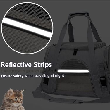Транспортна сумка для кота, 5 кг, складана переноска для кота з плечовим ременем, переноска для котів та собак, сіра (M)