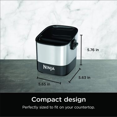 Ninja Luxe Cafe Knock Box - Espresso Puck Disposal Container for Coffee Machines - Holds 10 Double Shots
