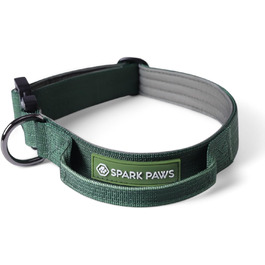Тактичний нашийник для собак Spark Paws – міцний, преміум-якість, товстий та довговічний для великих та середніх собак – Army Green, XS: 9-18 кг [2.5 см]