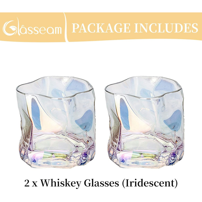 Набір склянок для віскі з нерівними складками, 250 мл. Стильні келихи для скотчу, бурбону, рому. Ідеальний подарунок для тата, чоловіка, друзів.