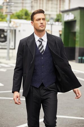 Жилет чоловічий COOFANDY, безрукавка, для ділового стилю, вечірки, весілля, темно-синій (S)