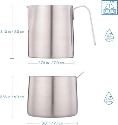 Stainless Steel 304 Creamer and Sugar Bowl Set with Spoon, Coffee Serving, Silver