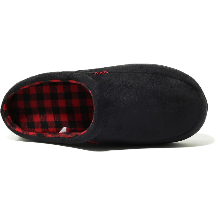 Чоловічі халапи NewDenBer з піною Memory Foam, теплі, зручні, м'які, з плюшевою підкладкою, зимові тапочки з неслизькою гумовою підошвою (41/42 EU, 3 Чорний/Червоний в клітинку)