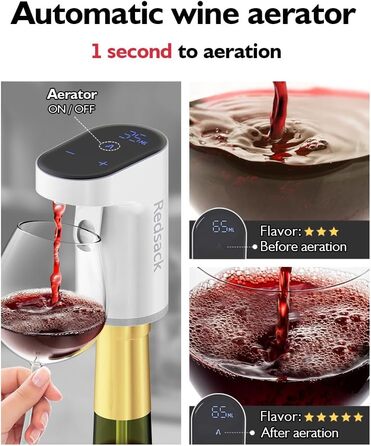 Electric Wine Decanter, Aerator, Dispenser, Pourer, Whisky Liqueur Pump, Funny, Unique, Birthday Gift, Men, Women, Mom, Dad, Boss, Brother, Husband (White)