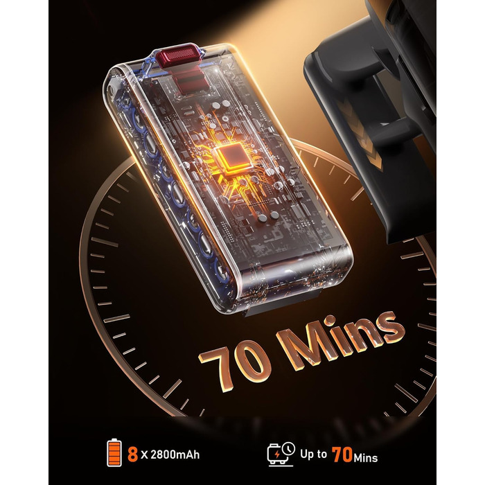 Бездротовий акумуляторний пилосос, 50000 Па, 580 Вт, 70 хв, 1.8 л, з дисплеєм, самостійна парковка, док-станція на стіні, антизаплутана щітка, 8-рівнева фільтрація, для шерсті тварин/килимів/твердих поверхонь/автомобіля