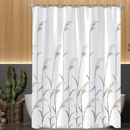 Штора для душу Weizenohr 180x200 см, з утяжеленим краєм, антигрибкова, водовідштовхувальна, поліестер, з кільцями (1 шт)