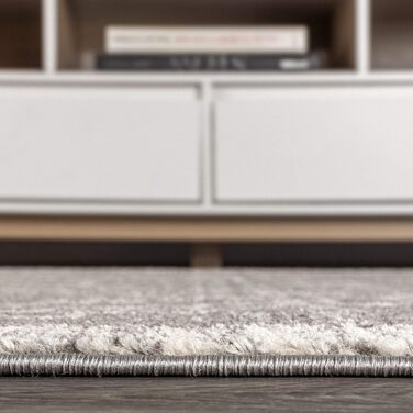 JONATHAN Y MOH200C-8 Amir Moroccan Beni Souk Rug Bohemian Farmhouse Rustic Geometric, easy care, bedroom, kitchen, living room, unclipped, 240 cm x 300 cm, gray, cream