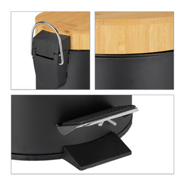 Relaxdays Trash Can Bathroom 3 l