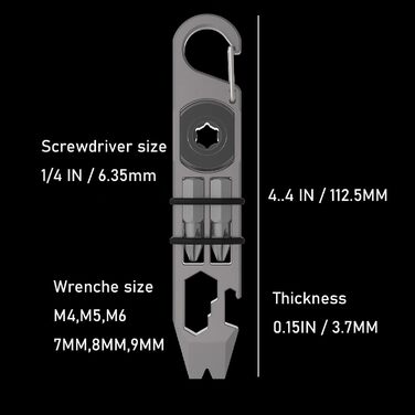 ResafeLy EDC-важіль із титану, мультиінструмент-брелок, відкривачка, міні-важіль з гайковим ключем і викруткою