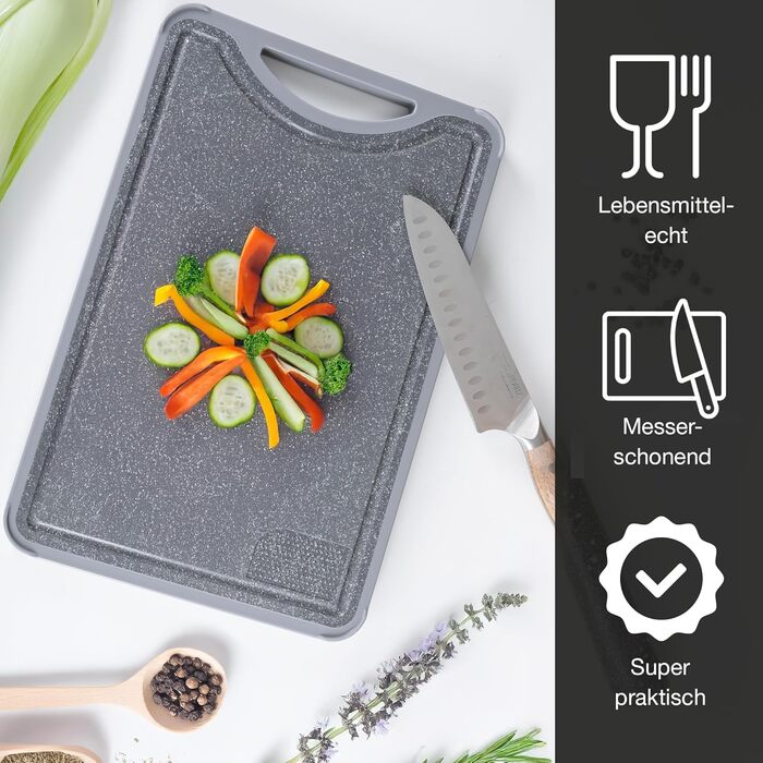 Двостороння обробна дошка Moritz & Moritz з нержавіючої сталі та пластику - антиковзаюча з жолобком для соку та поверхнею для натирання - гігієнічна та придатна для миття в посудомийній машині