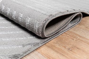 Carpet Knight Eleganter, High-Quality Living Room Rug, Soft Short Pile, 3D Effect, Shiny Design Elements, High-Low Structure, Beige Diamond Pattern, 80 x 150 cm