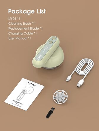 Електричний видалення ворсу COPPA: портативний пристрій для одягу з 6 лезами та 3 швидкостями, з індикатором заряду