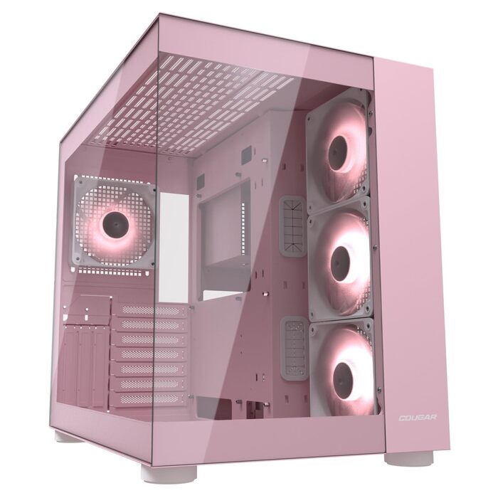 Корпус для ПК Cougar FV150 ARGB Midi-Tower, загартоване скло, рожевий