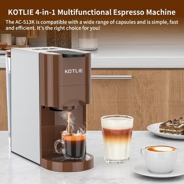 Кавомашина Braun KOTLIE 4-в-1 для NES/Dolce Gusto/меленої кави/ESE (44мм), 19 бар, 800 мл