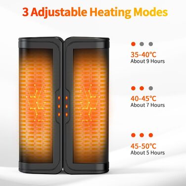 Електричні грілки для рук 2 шт. - USB, багаторазові, 3 режими нагріву, для дітей та жінок, чорний