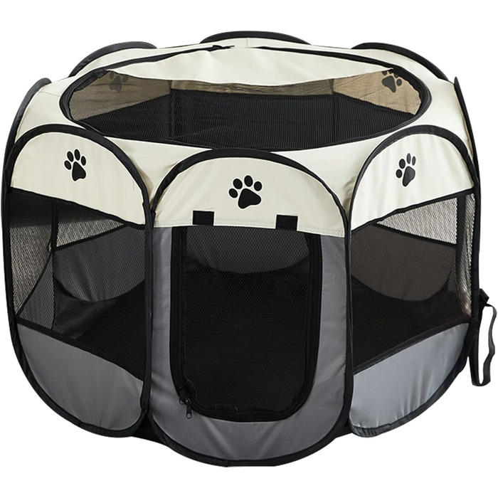 Клітка-вигул для цуценят 91x91x58 см, складана переносна клітка для тварин, для собак, кроликів, морських свинок, котів, для дому та відпочинку на природі