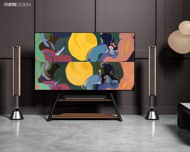 FITUEYES Modern TV Stand for 75-100 inch TVs - Adjustable Height, Swivel, Wood & Metal, Cable Management, VESA 800x600, Eiffel Series