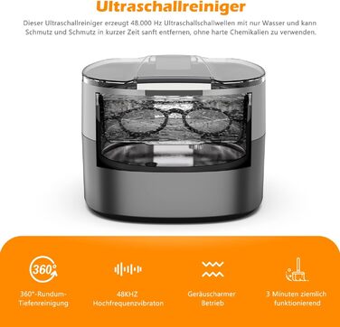 Ультразвукова мийка KECOOLKE для прикрас, ювелірних виробів, монет та годинників з цифровим таймером