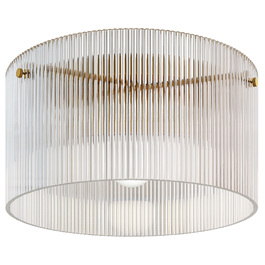 HOMCOM Ceiling Light, Ceiling Fixture with E27 Socket, Round Ceiling Lighting for Bedroom Living Room Ø32 x 16.5 cm, Bulb Not Included Transparent | Aosom
