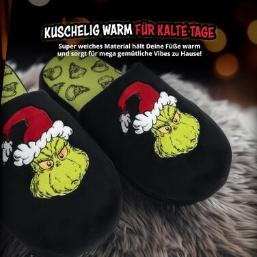 Тапочки додому United Labels Grinch, унісекс, зимові, чорні (46/47 EU)