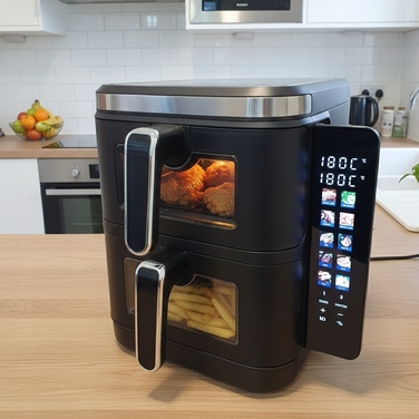 Аерофритюрниця AirDweller Air Fryer з двома чашами, 11 л, 2800 Вт, чорна