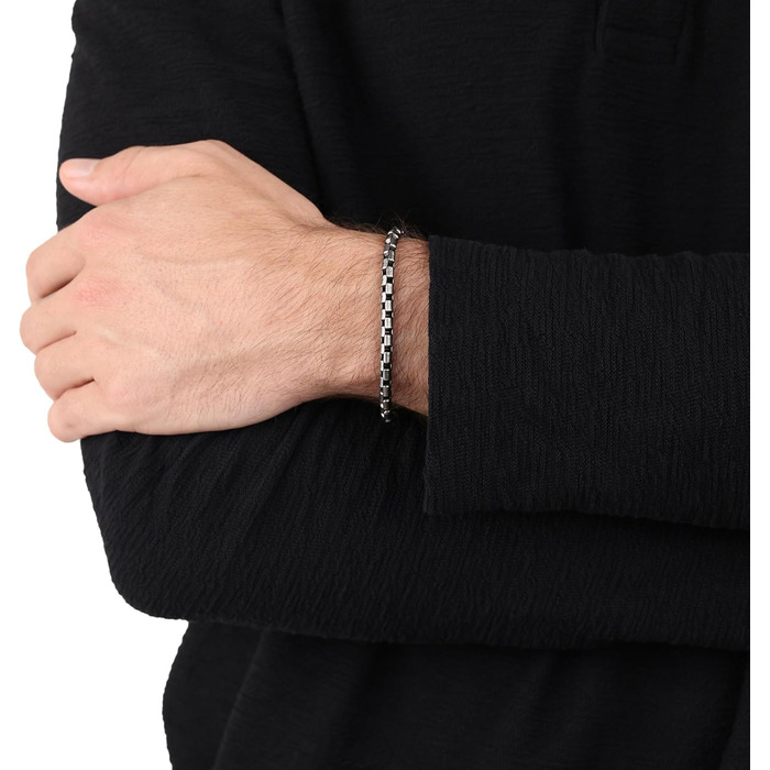 Браслет на руку s.Oliver для чоловіків, нержавіюча сталь, подарункова коробка (сірий)