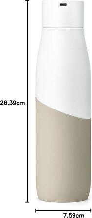 LARQ Movement PureVis 950ml – UV Self-Cleaning Stainless Steel Bottle with Silicone Sleeve | Lightweight, Impact-Resistant, Keeps Water Cool | Fitness, Running & Outdoor Activities, (710 ml, White/Dune)