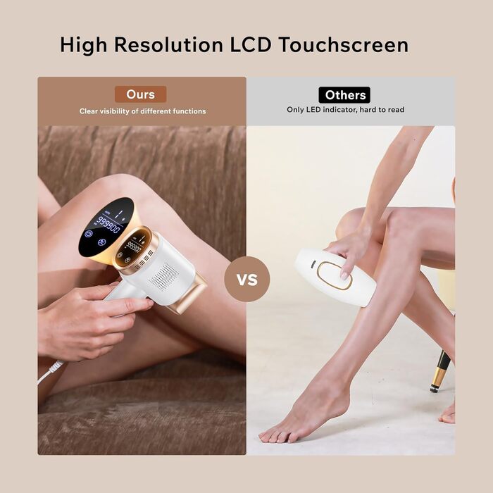 Пристрій для епіляції IPL Blissky з охолодженням, лазерний епілятор з 9 рівнями потужності, 600 нм червоне світло, LCD-сенсорний екран, для жінок та чоловіків, обличчя, бікіні, тіло