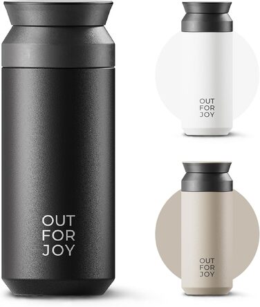 Термокружка з нержавіючої сталі 350 мл | Термокружка для кави та чаю на винос | З подвійними стінками, ізольована, не протікає | Travel Tumbler | Зберігає тепло 4 години / холод 8 годин (Чорний Midnight)