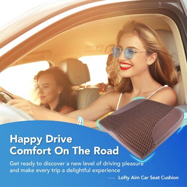 Подушка для автосидіння з Memory Foam для полегшення болю в куприку та попереку. Підходить для авто, вантажівки, офісу, інвалідного візка. Шкіра та сітка 4D (Колір: Коричневий)